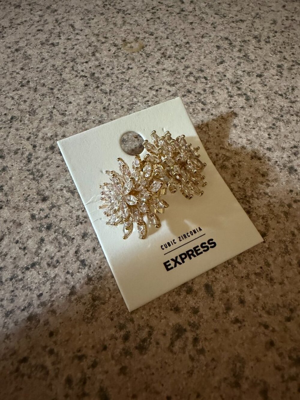 NEW! Express Cubic Zirconia Floral Cluster Statement Earrings